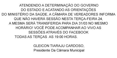 COMUNICADO - DETERMINAÇÃO DO GOVERNO